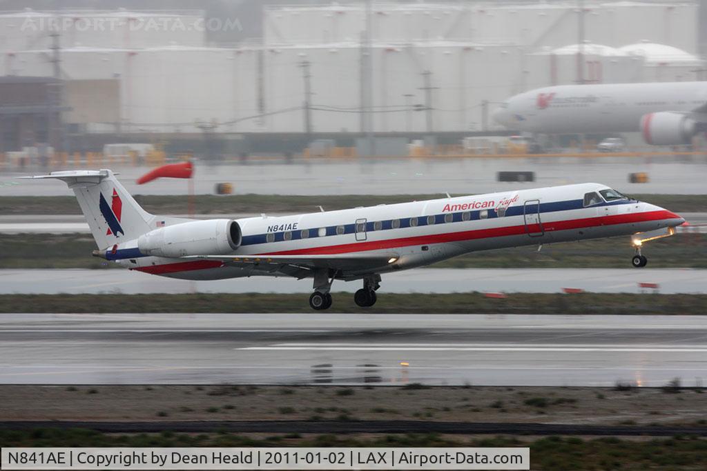N841AE, 2002 Embraer ERJ-140LR (EMB-135KL) C/N 145667, American Eagle N841AE landing RWY 7R.