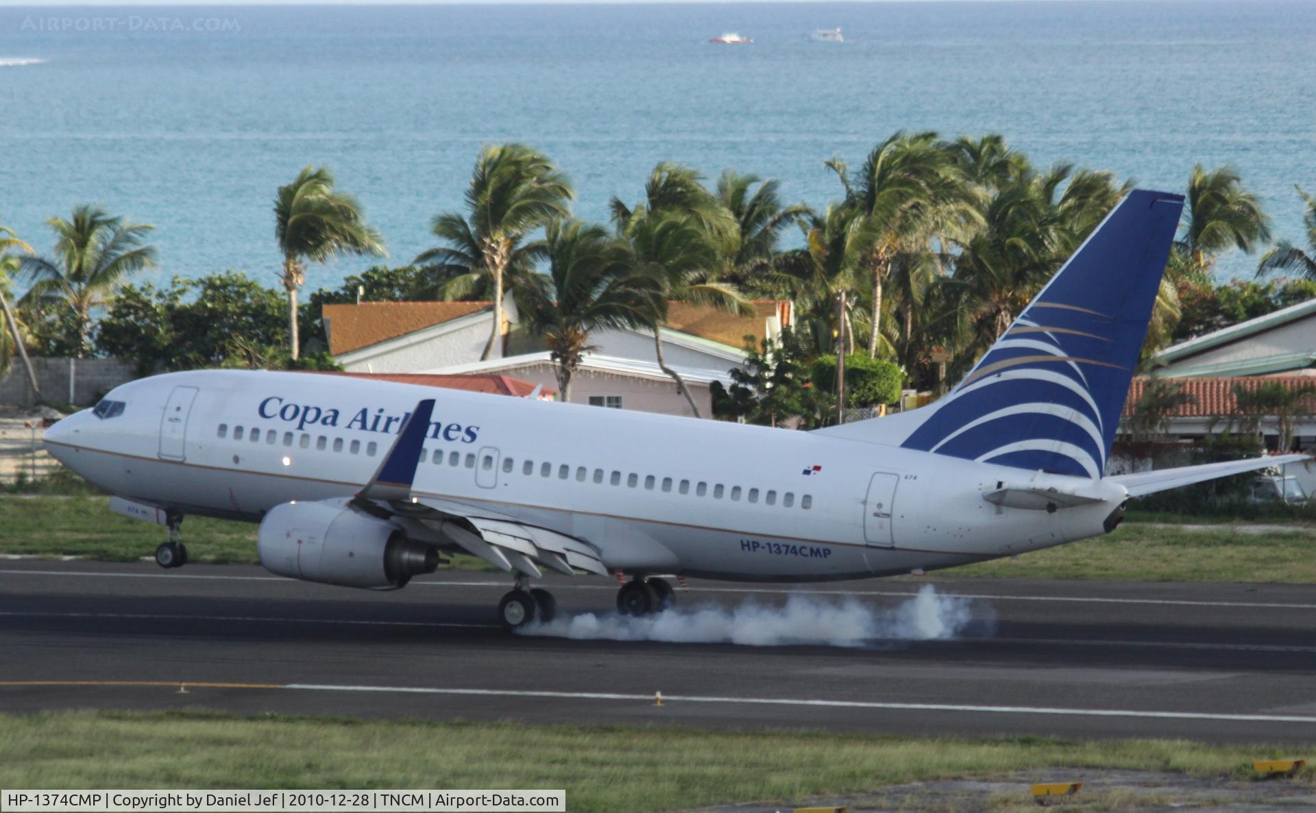 HP-1374CMP, 2000 Boeing 737-7V3 C/N 30459, COPA air HP-1374CMP landing at TNCM