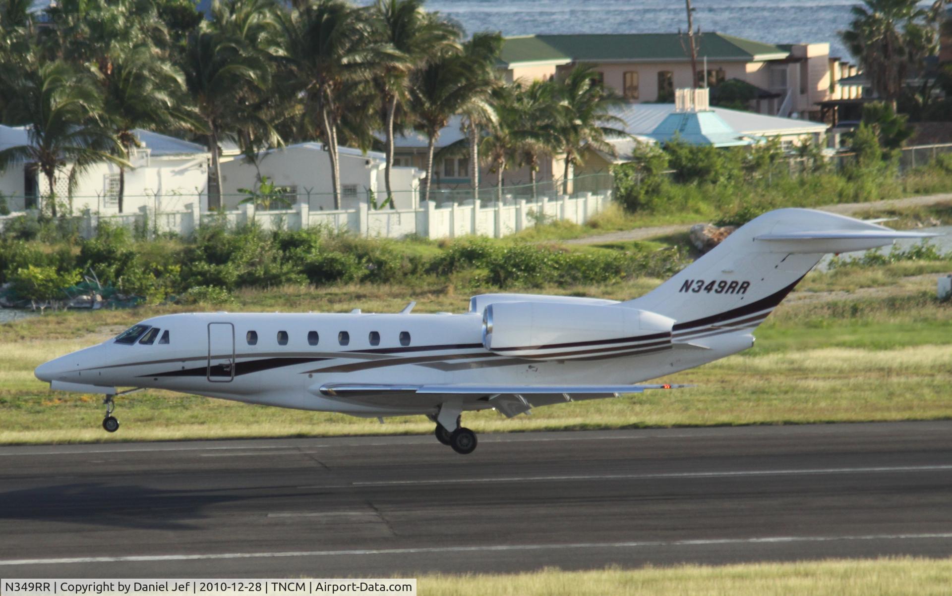 N349RR, 2004 Cessna 750 Citation X Citation X C/N 750-0236, N349RR landing at TNCM