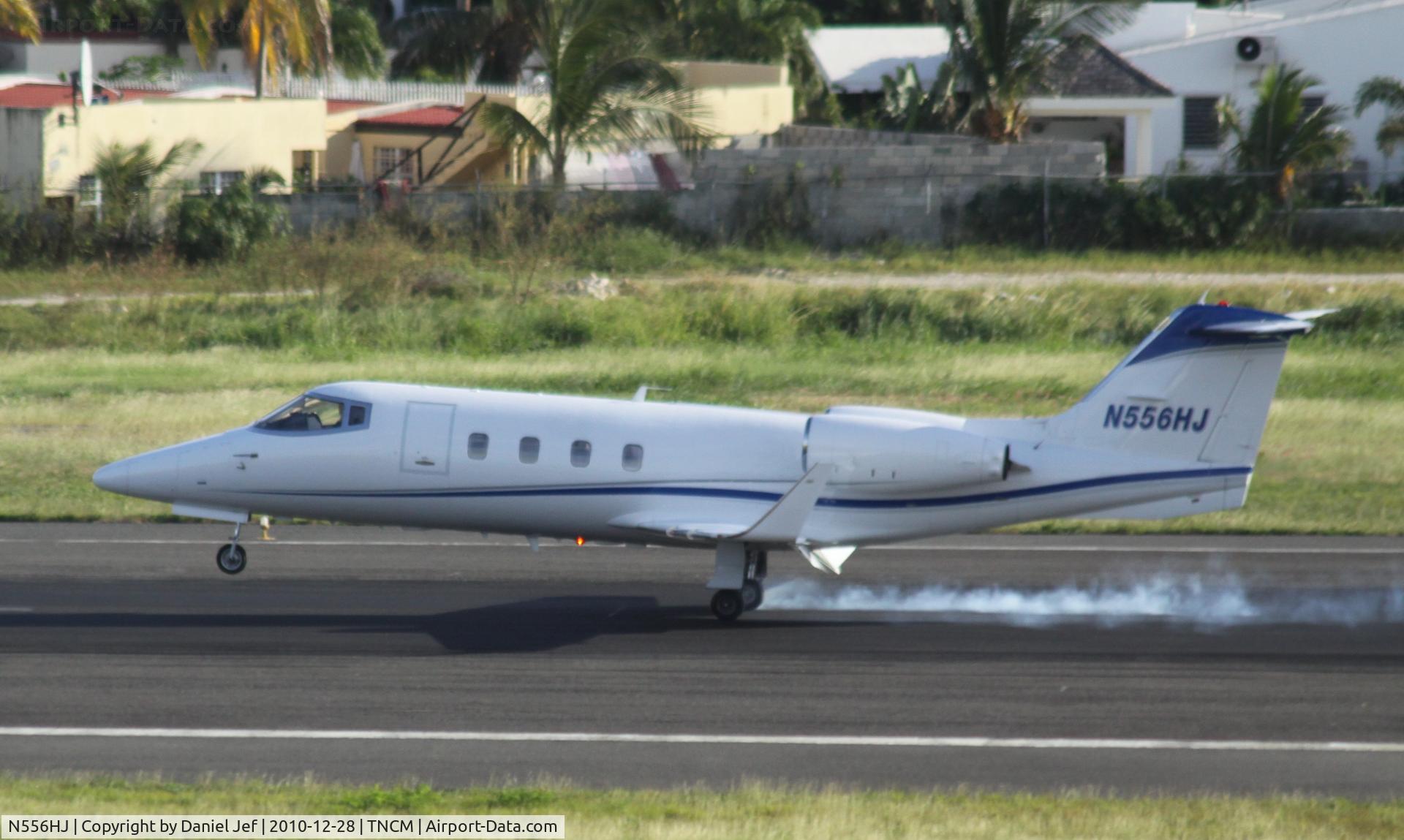 N556HJ, 1982 Gates Learjet 55 C/N 55-028, N556HJ landing at TNCM