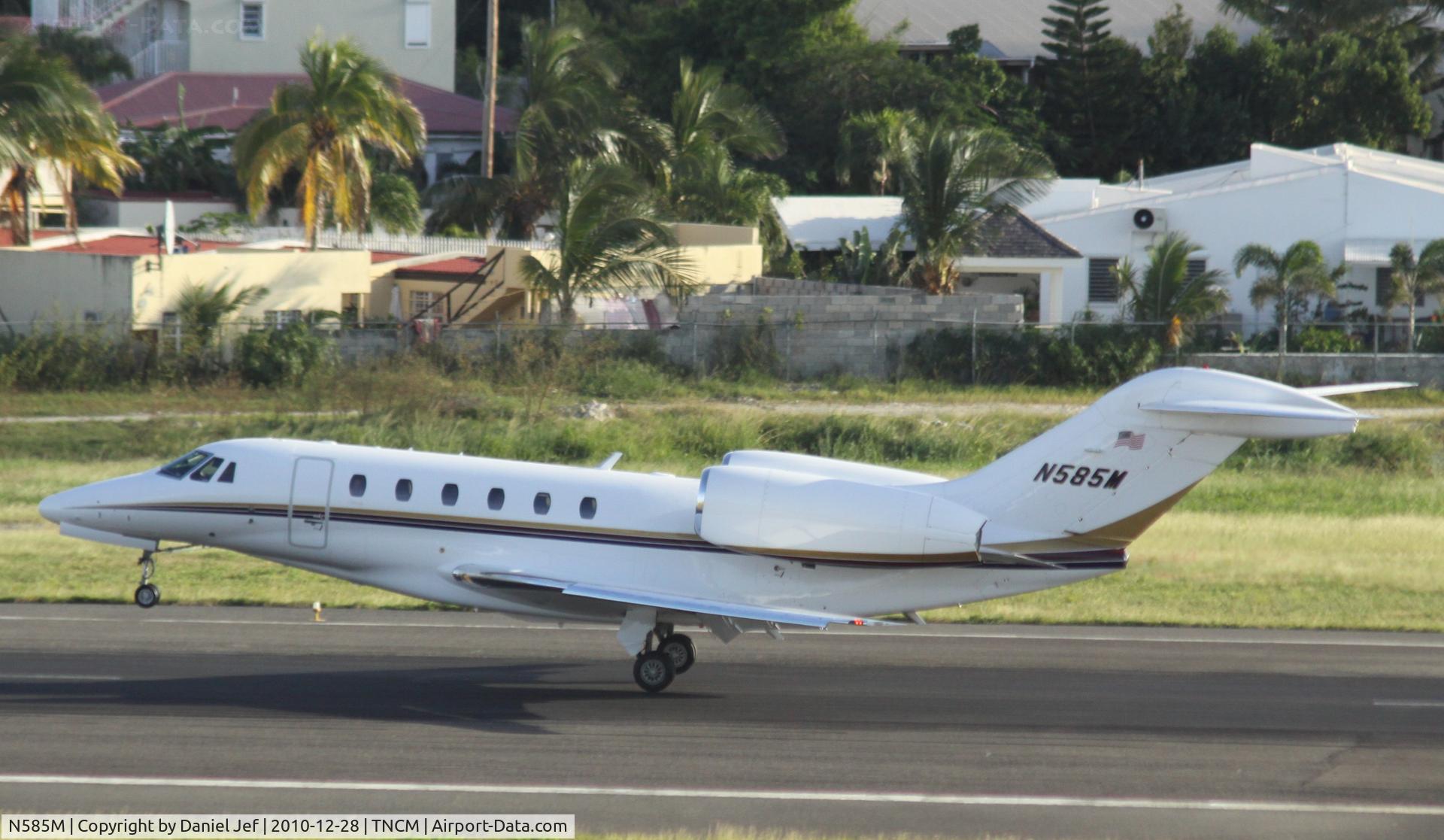 N585M, 1999 Cessna 750 Citation X C/N 750-0096, N585M landing at TNCM