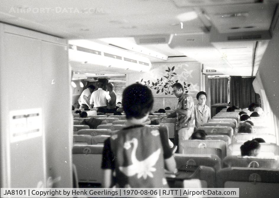 JA8101, 1970 Boeing 747-146 C/N 19725, JAL , B747-146 Y-class enroute from TYO to HNL, 1970