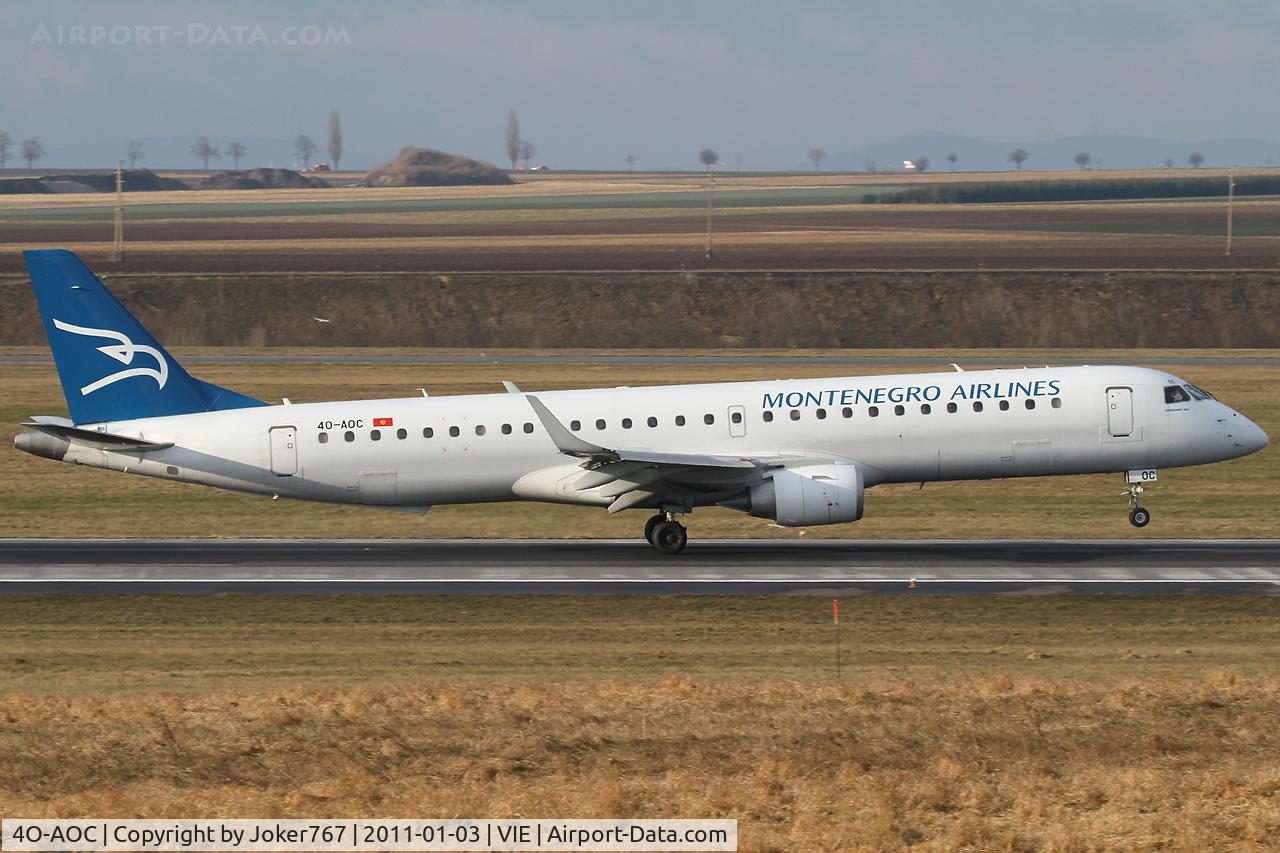 4O-AOC, 2010 Embraer 195LR (ERJ-190-200LR) C/N 19000358, Montenegro Airlines