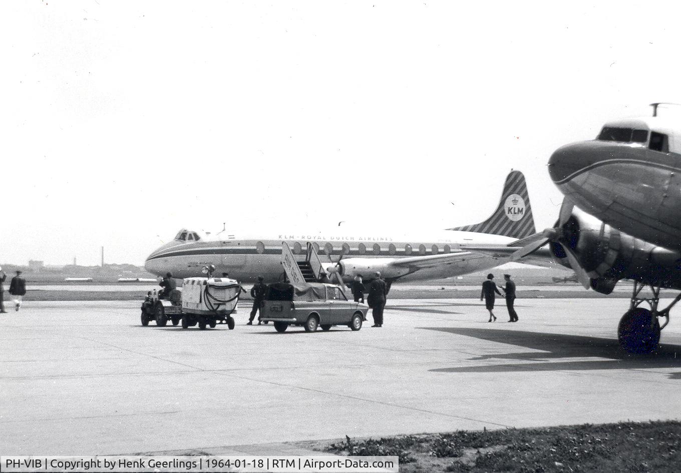PH-VIB, 1957 Vickers Viscount 803 C/N 173, KLM , Viscount  V803 at RTM , jan 1964