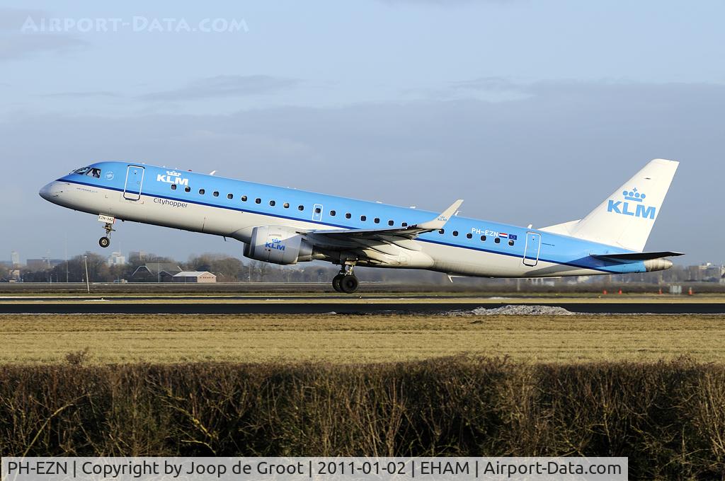 PH-EZN, 2010 Embraer 190LR (ERJ-190-100LR) C/N 19000342, take off Rwy 01L