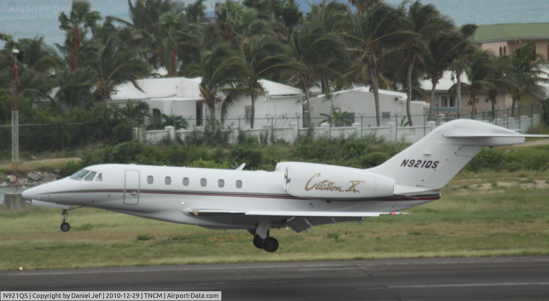 N921QS, 2005 Cessna 750 Citation X C/N 750-0241, N921QS landing at TNCM