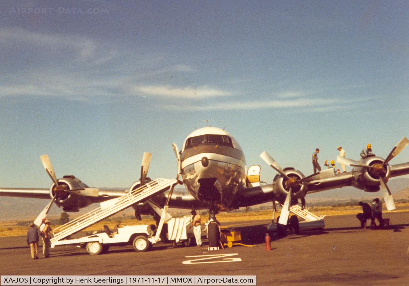 XA-JOS, Douglas DC-6 C/N 43212, Mexicana , DC-6 arrival from MEX , 1971
