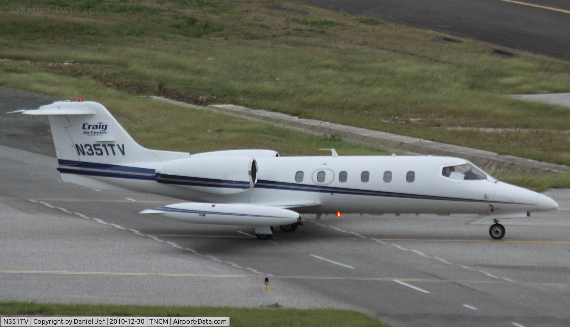 N351TV, 1981 Gates Learjet 35A C/N 368, N351TV taxing for take off at  TNCM