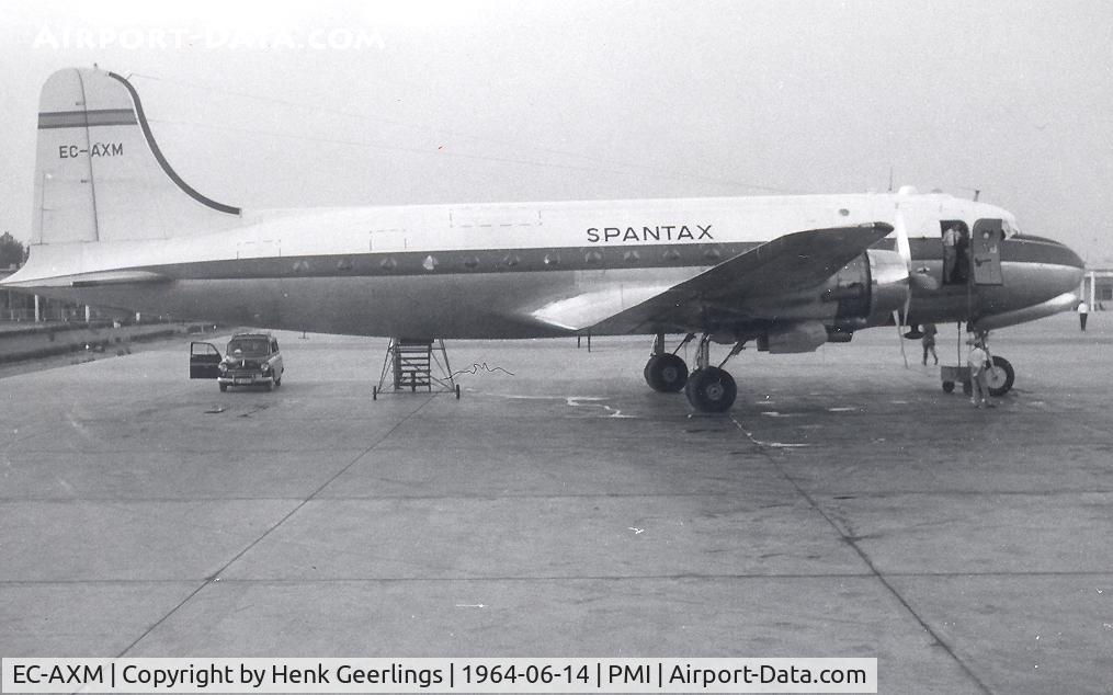 EC-AXM, 1946 Douglas DC-4-1009 Skymaster C/N 42941, Spantax , DC-4 at Palma , 1964
