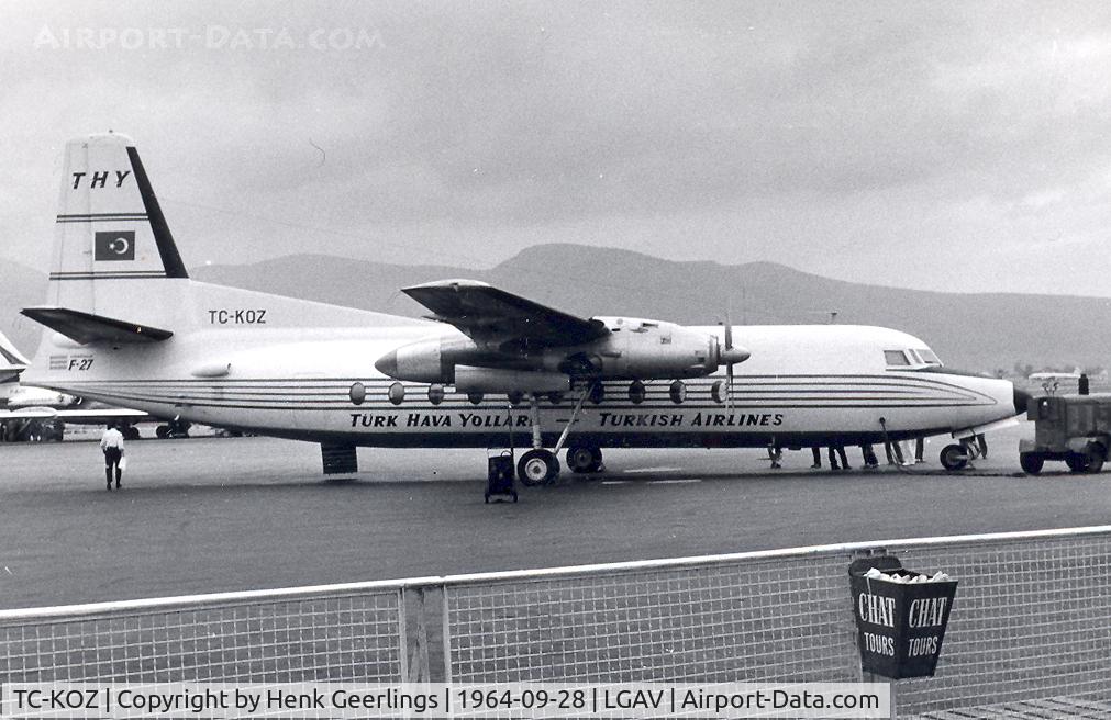 TC-KOZ, Fairchild F-27 C/N 87, Turkish Airlines at Athens , Sep '64