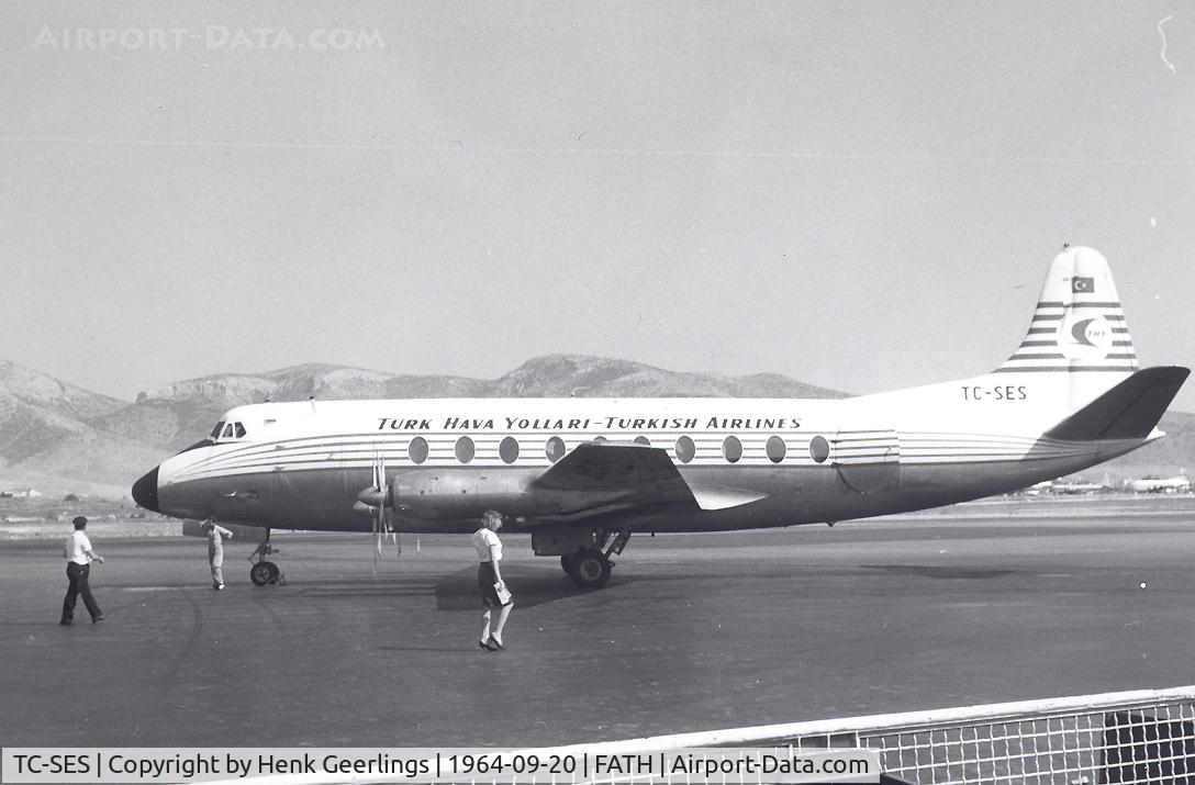 TC-SES, Vickers Viscount 794D C/N 431, Turkish Airlines , Athens , Sep 1964