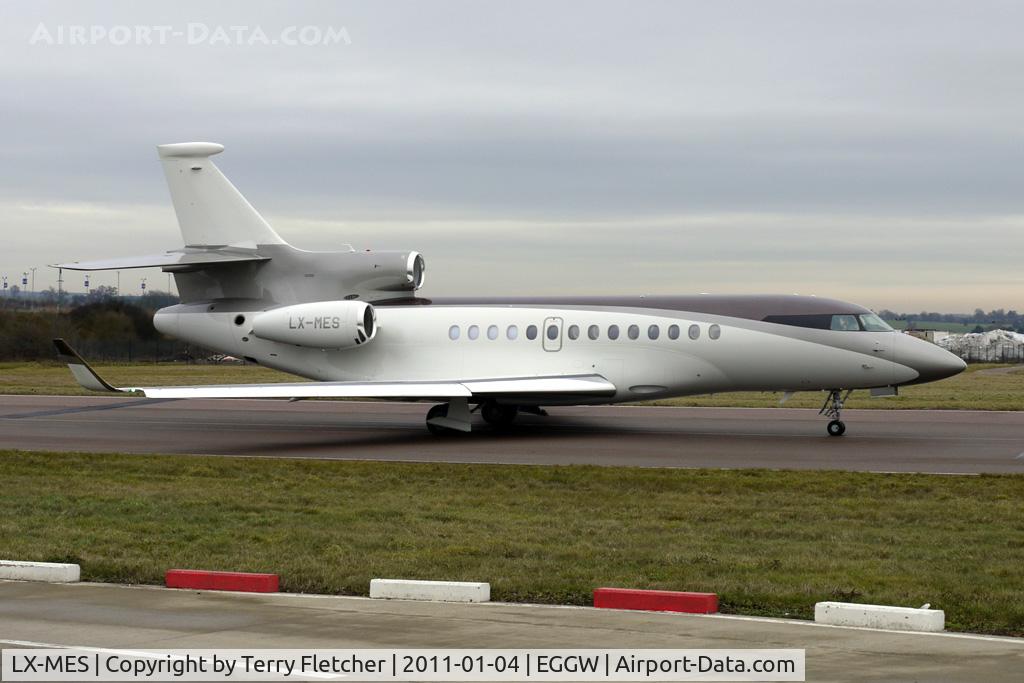 LX-MES, 2010 Dassault Falcon 7X C/N 097, Roman Abramovich's 2010 Dassault Falcon 7X, c/n: 097 at Luton
