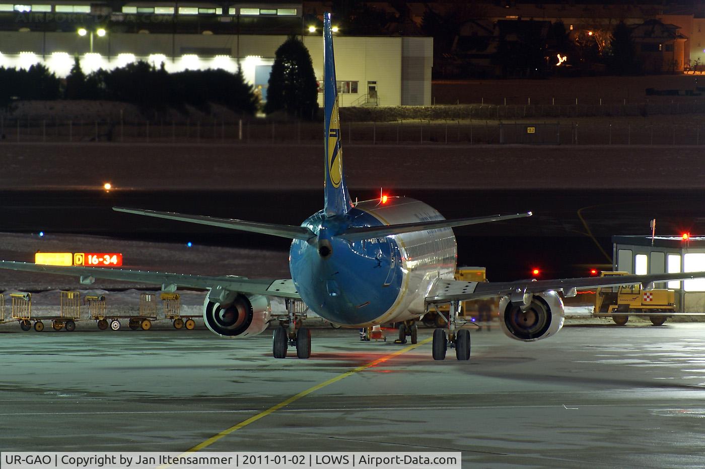 UR-GAO, 1991 Boeing 737-4Z9 C/N 25147, Wintercharter @ LOWS