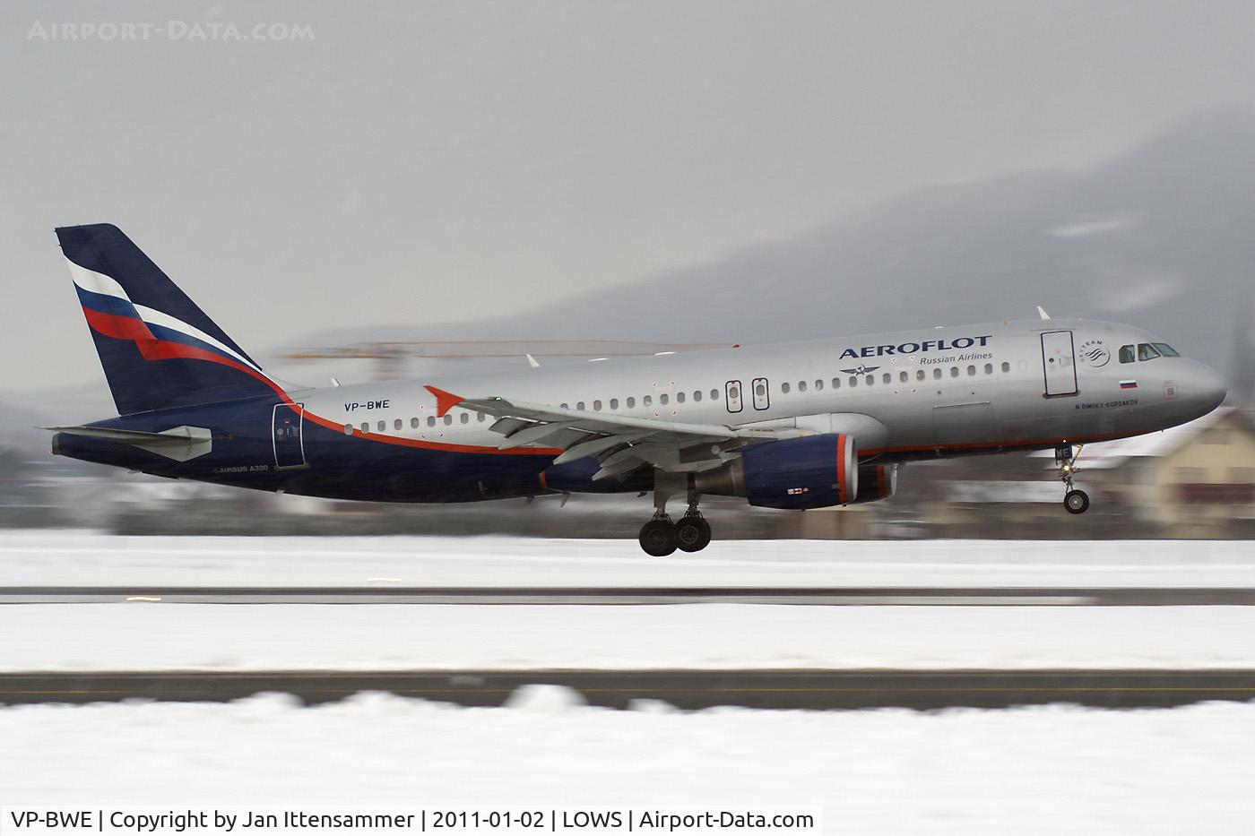 VP-BWE, 2003 Airbus A320-214 C/N 2133, Wintercharter @ LOWS