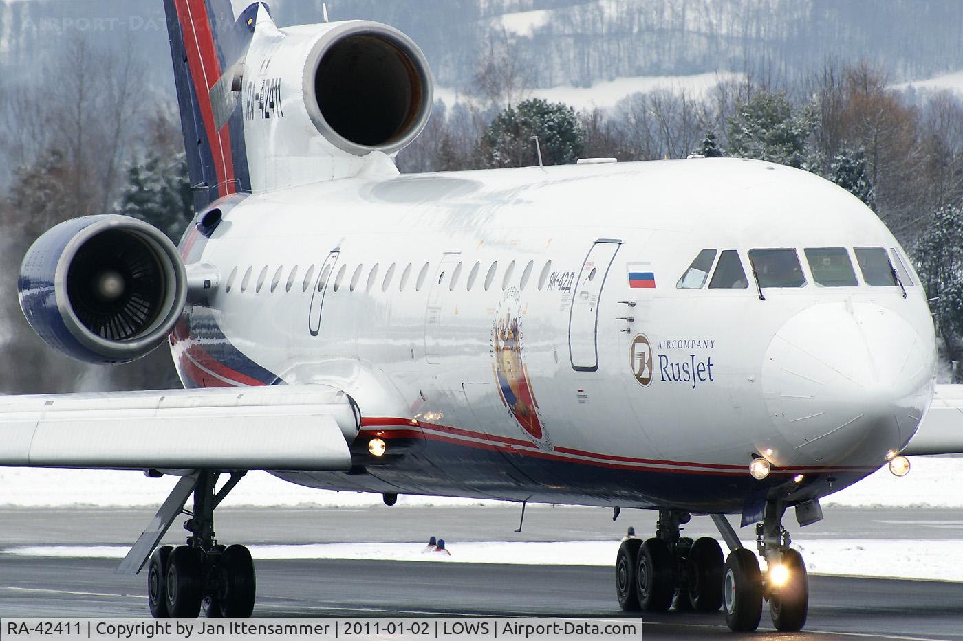 RA-42411, 1992 Yakovlev Yak-42D C/N 4520421219043, Wintercharter @ LOWS
