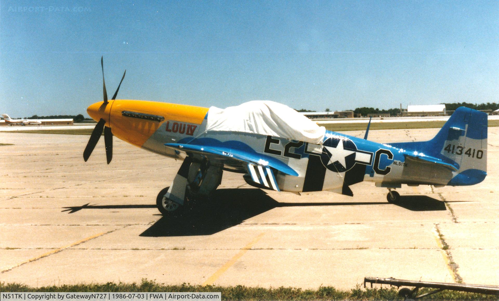 N51TK, North American F-51D Mustang C/N 44-63350, Air Wisconsin BAe-146's in the background, left.