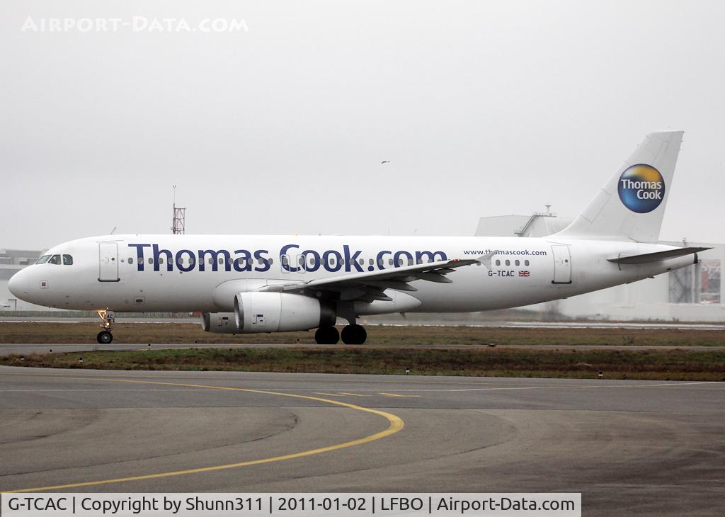 G-TCAC, 2001 Airbus A320-232 C/N 1411, Taxiing holding point rwy 32R