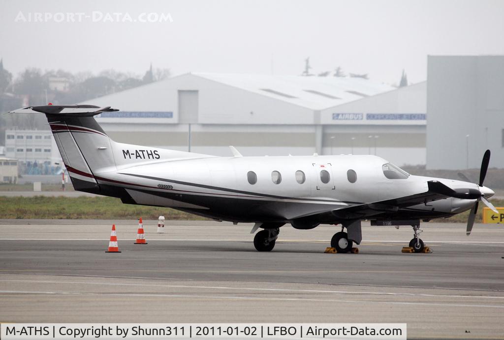 M-ATHS, 2009 Pilatus PC-12/47E C/N 1196, Parked at the General Aviation area...
