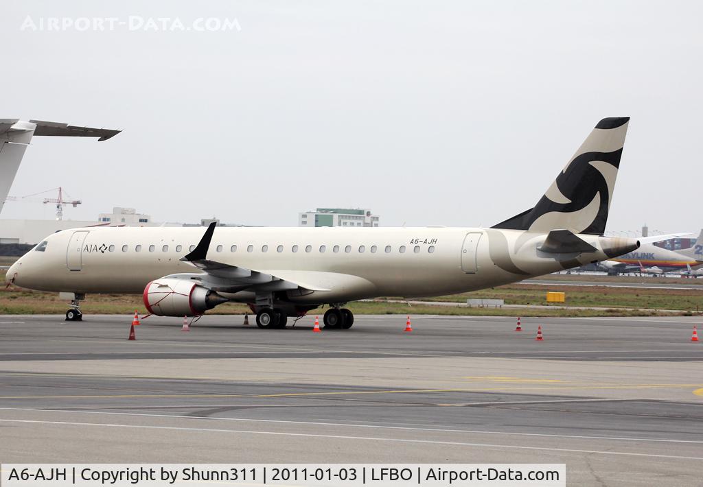 A6-AJH, 2009 Embraer ERJ-190-100ECJ Lineage 1000 C/N 19000140, Parked at the General Aviation area...
