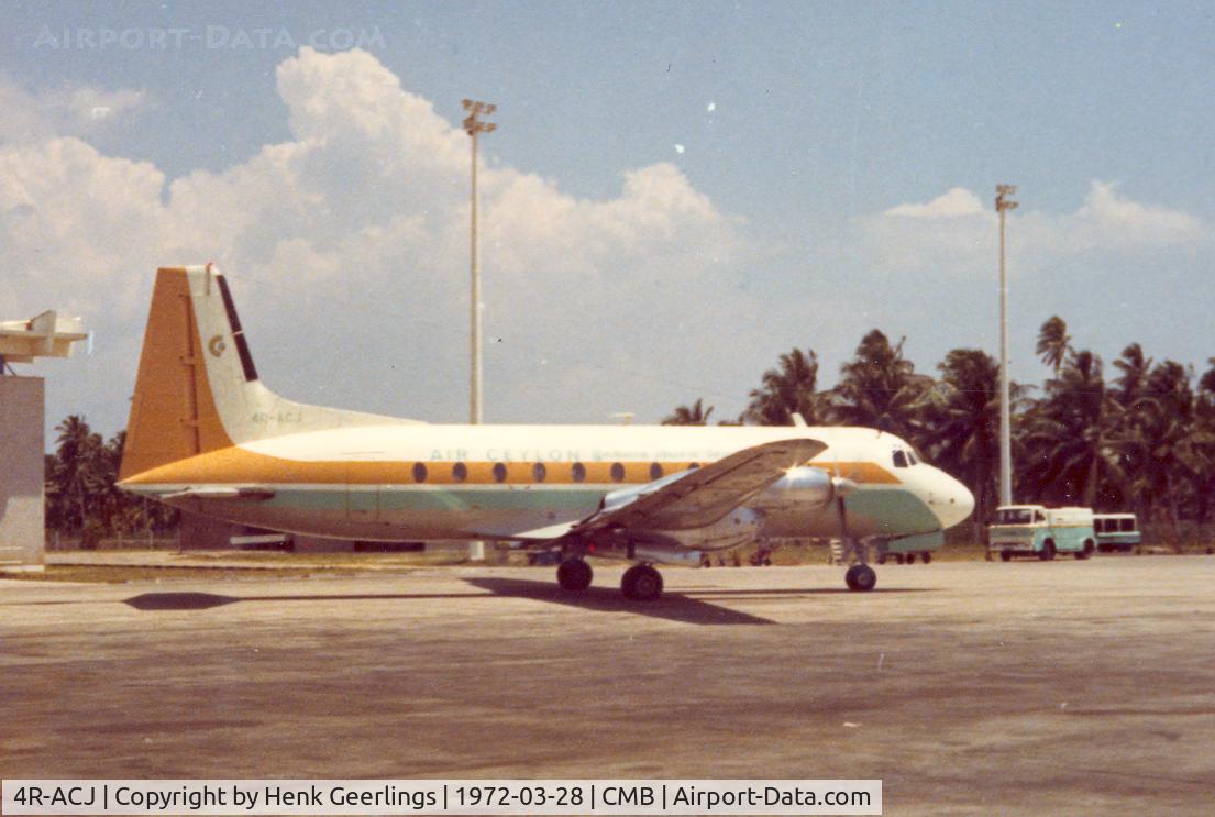 4R-ACJ, 1964 Hawker Siddeley HS.748 Series 2 C/N 1571, Air Ceylon , Colombo , 1972