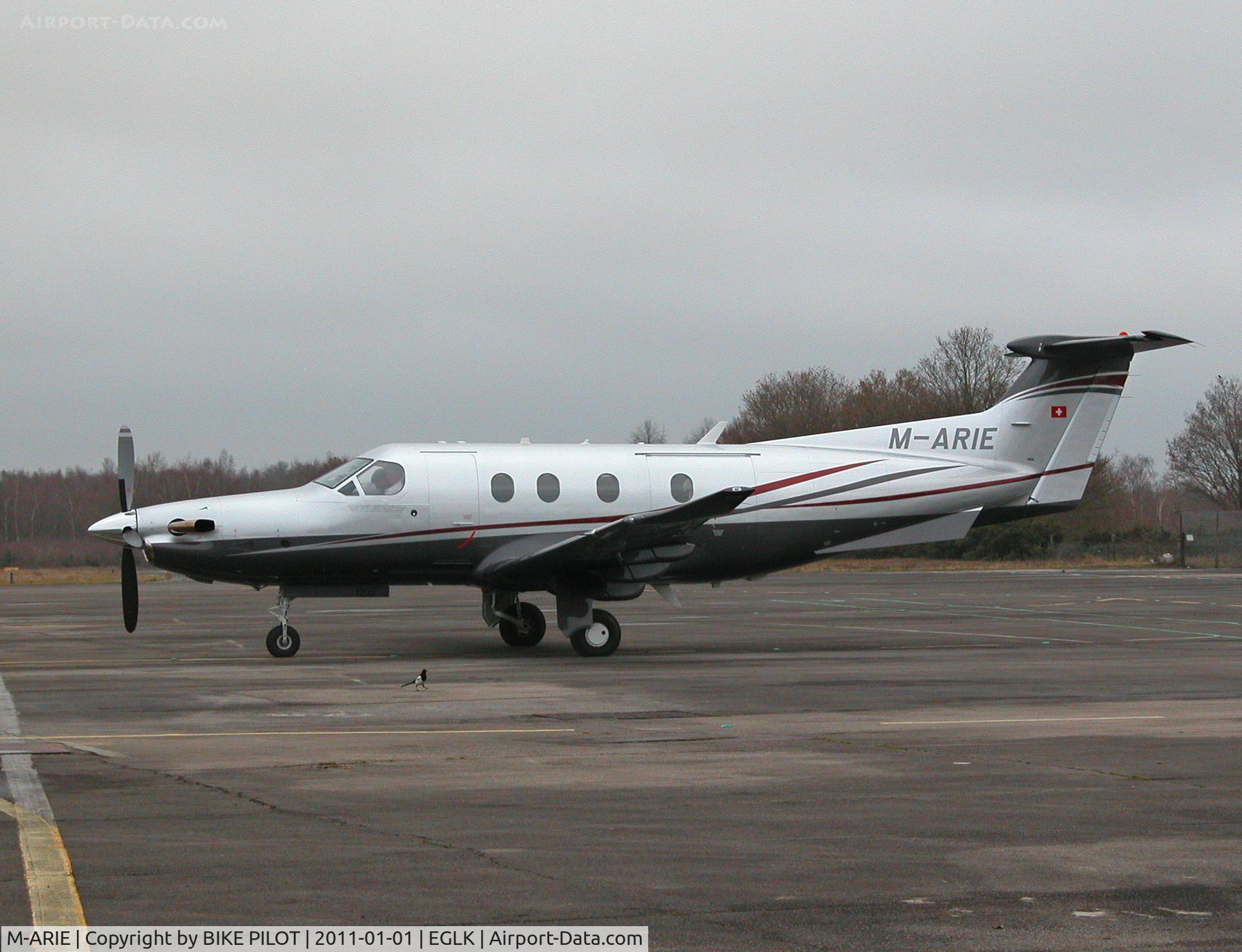 M-ARIE, 2010 Pilatus PC-12/47E C/N 1235, Manx registered PC12 on the terminal ramp.