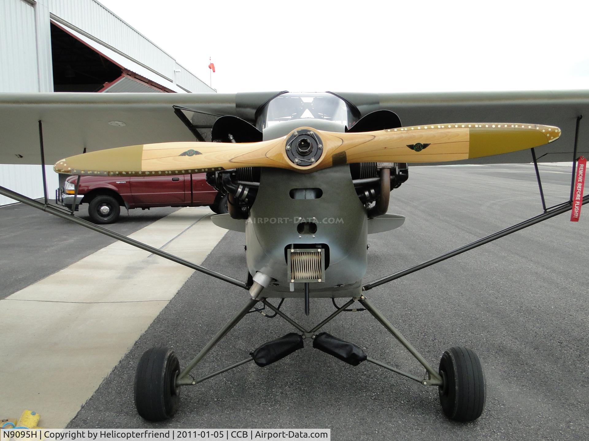 N9095H, Piper J-3C Cub C/N 29893, Business end of the ship, prop is wooden