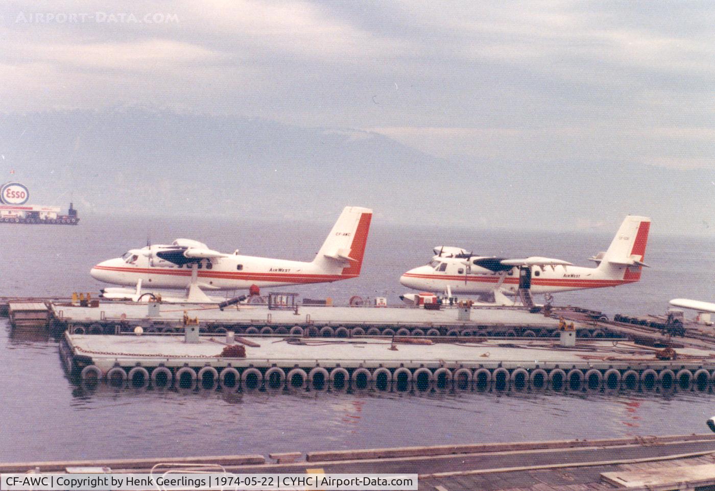 CF-AWC, 1968 De Havilland Canada DHC-6-100 Twin Otter C/N 108, Air West , Flight Vanvouver - Victoria Island , 1974