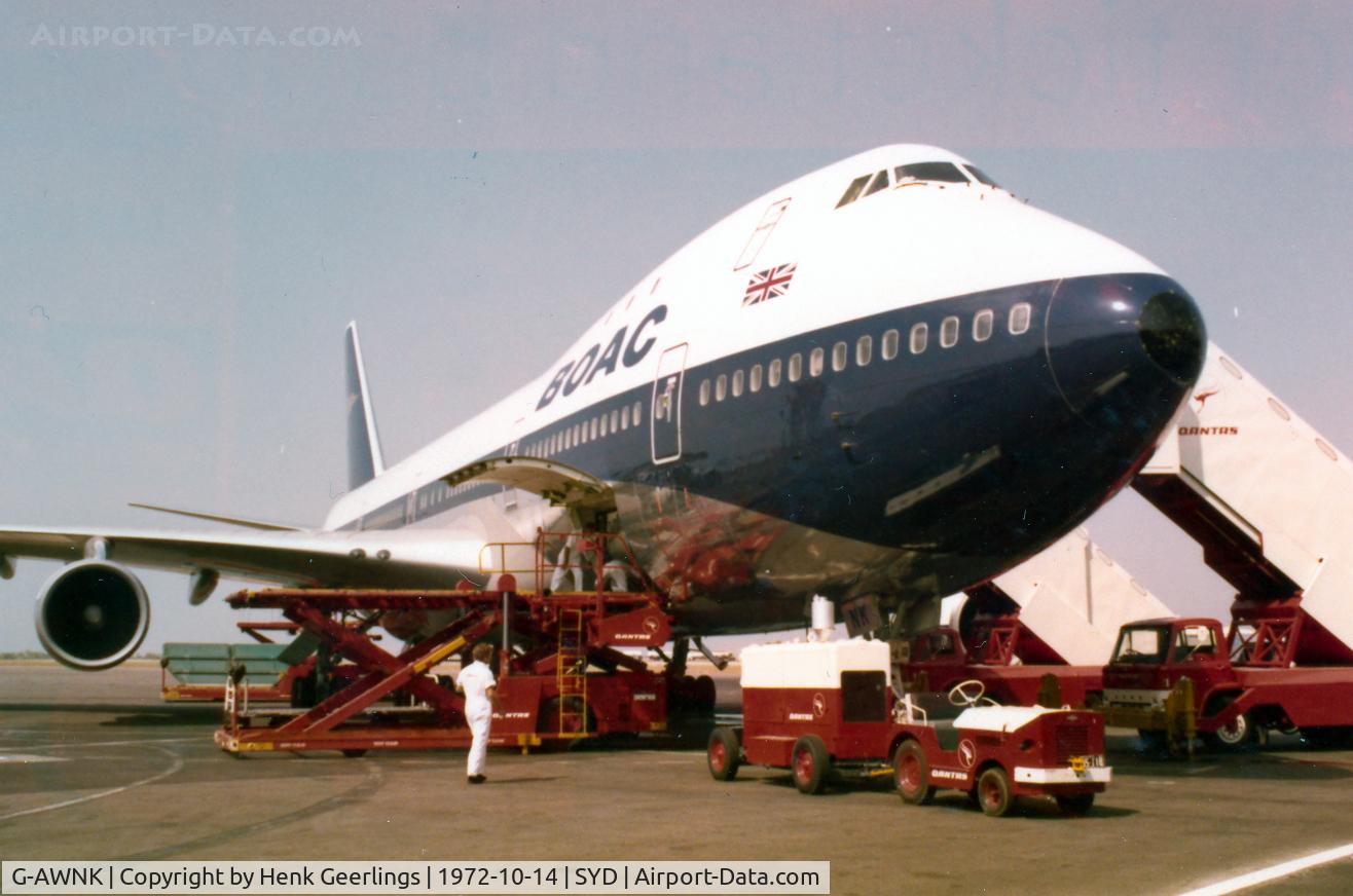 G-AWNK, 1972 Boeing 747-136 C/N 20273, SYD airport