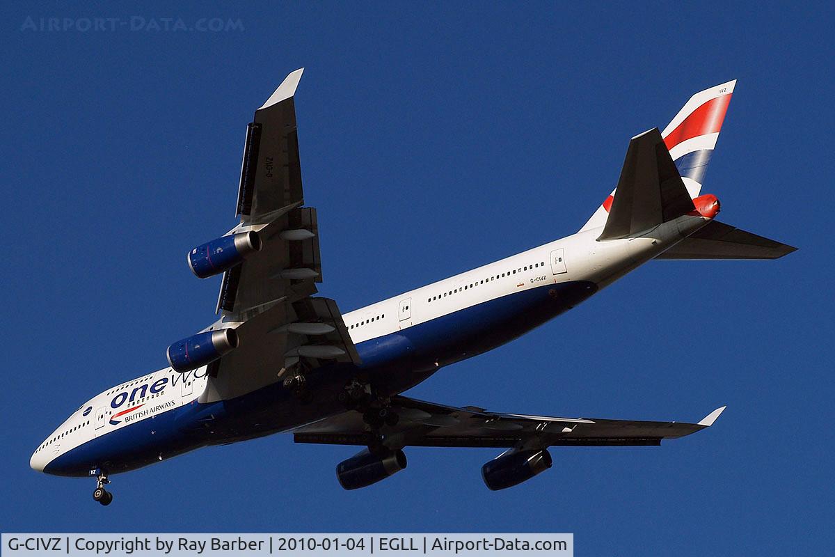 G-CIVZ, 1998 Boeing 747-436 C/N 28854, Boeing 747-436 [28854] (British Airways) Home~G 04/01/2010 wearing 