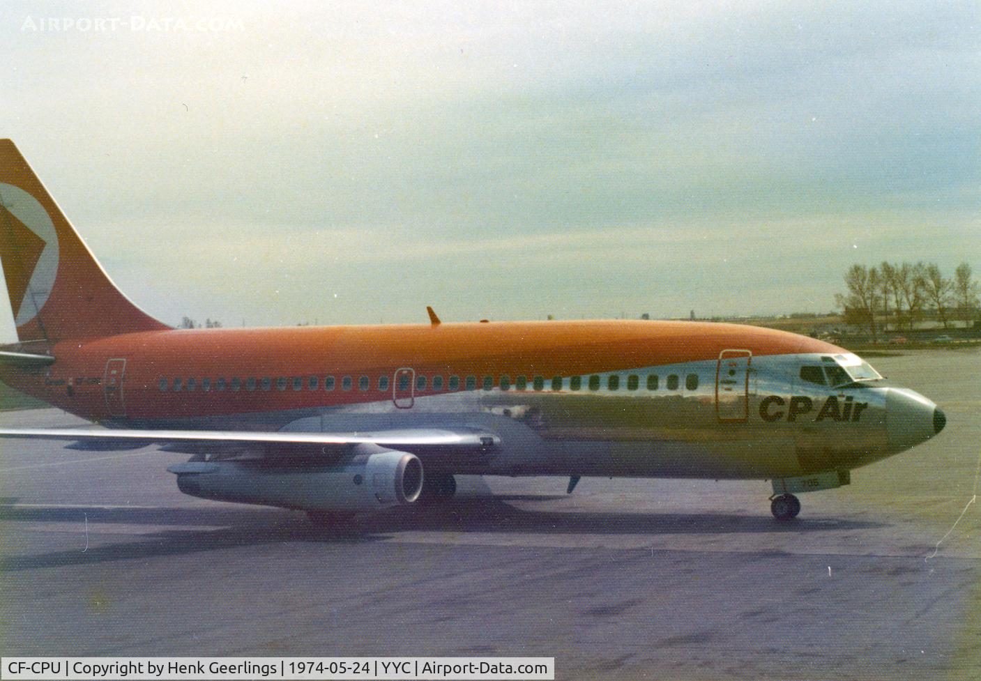 CF-CPU, 1968 Boeing 737-217 C/N 19888, CP Air , B737 at Calgary , 1974