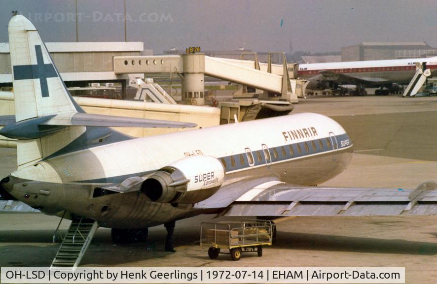 OH-LSD, 1964 Sud Aviation SE-210 Caravelle 10B3 Super B C/N 187, AY Caravelle at Schiphol , Jul '72