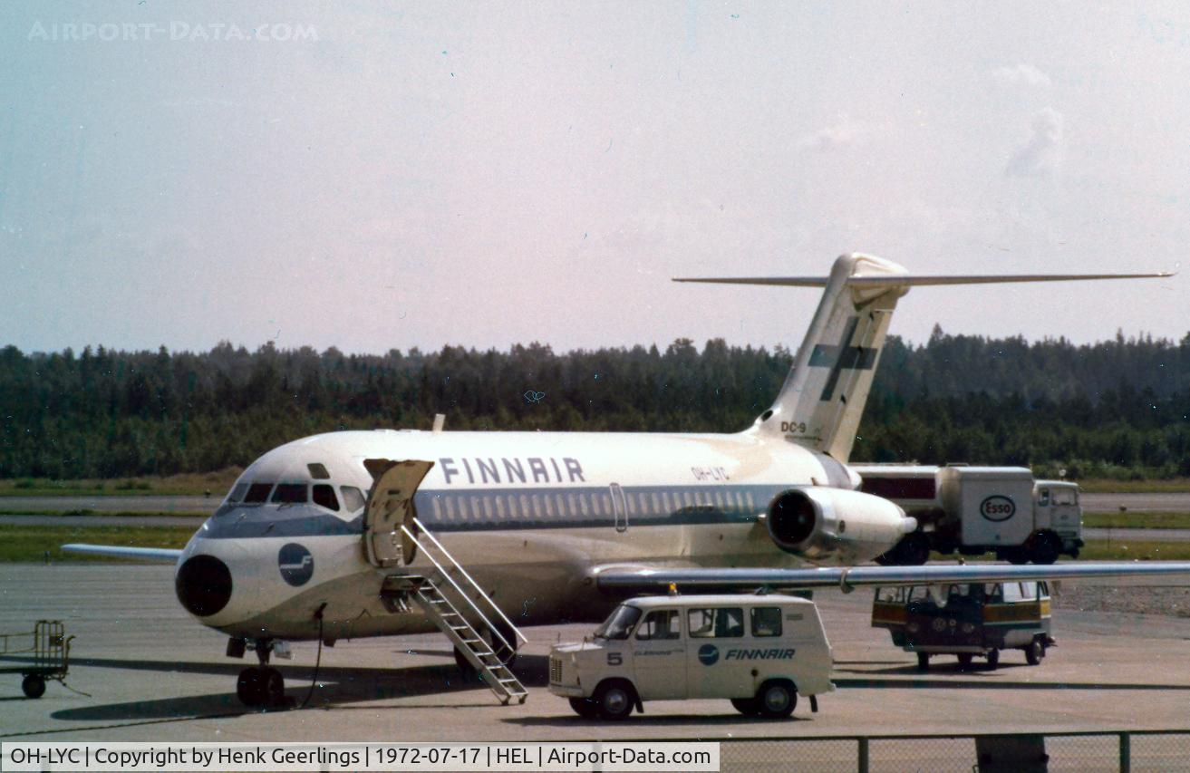 OH-LYC, 1966 Douglas DC-9-14 C/N 45711, Finnair DC-9 at HEL Jul '72