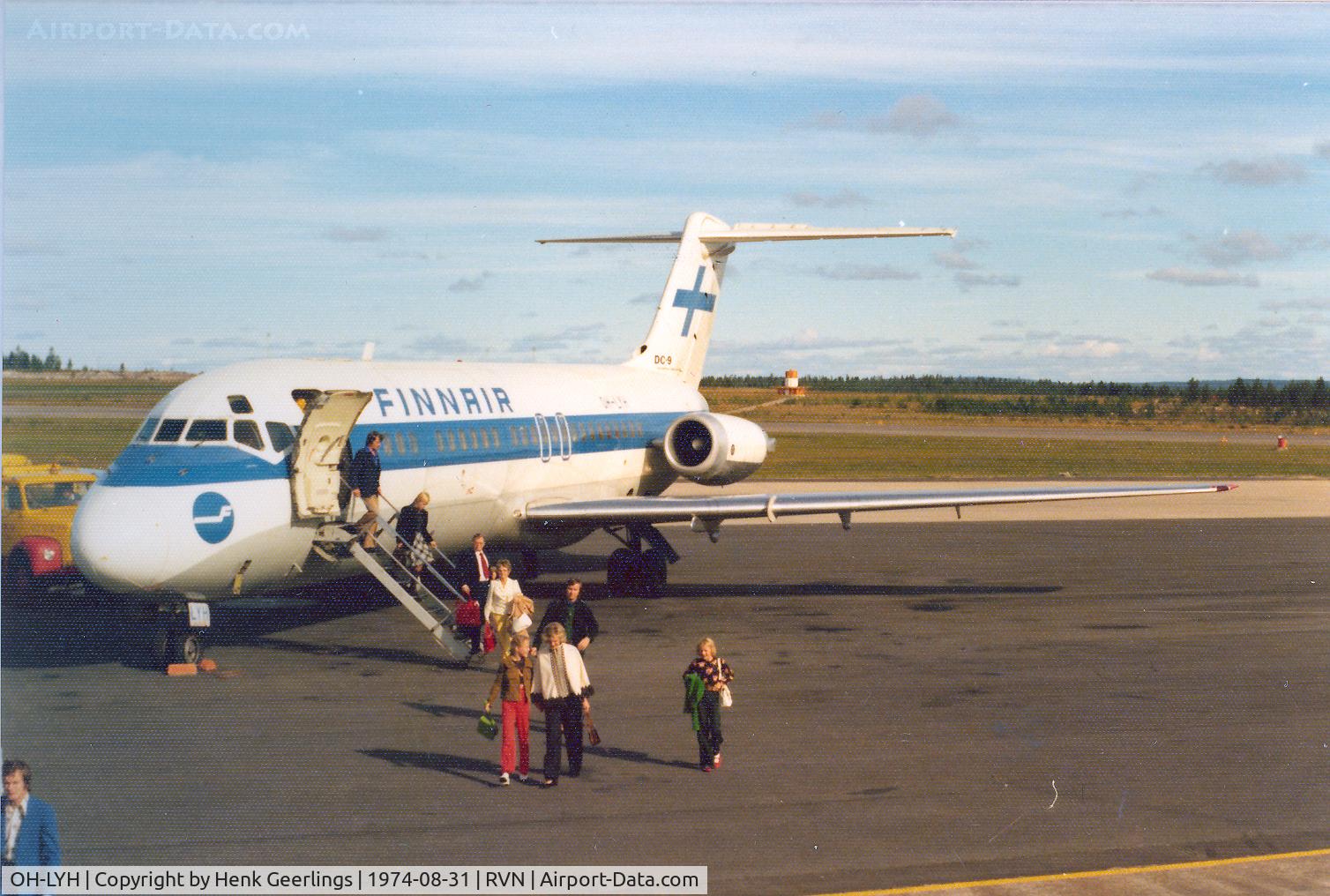 OH-LYH, 1967 Douglas DC-9-15MC C/N 47044, Finnair at Rovaniemi , Aug '74