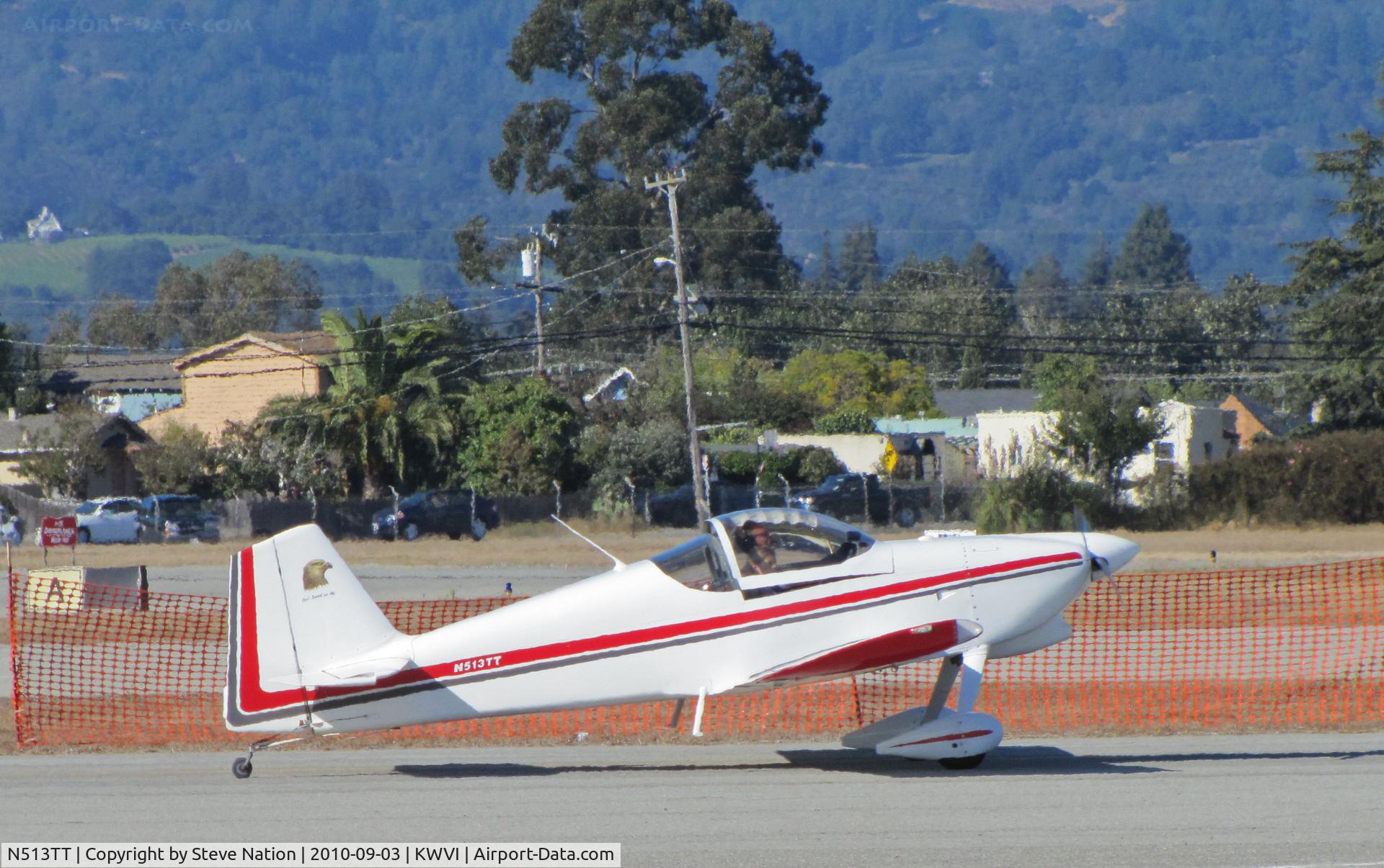 N513TT, Vans RV-6 C/N 20757, Lauback VANS RV-6 from KPRB taxiing in for 2010 Watsonville Fly-In