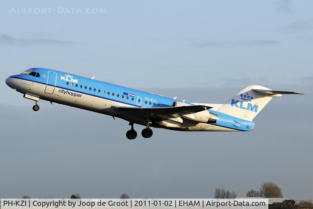 PH-KZI, 1997 Fokker 70 (F-28-0070) C/N 11579, departure 01L