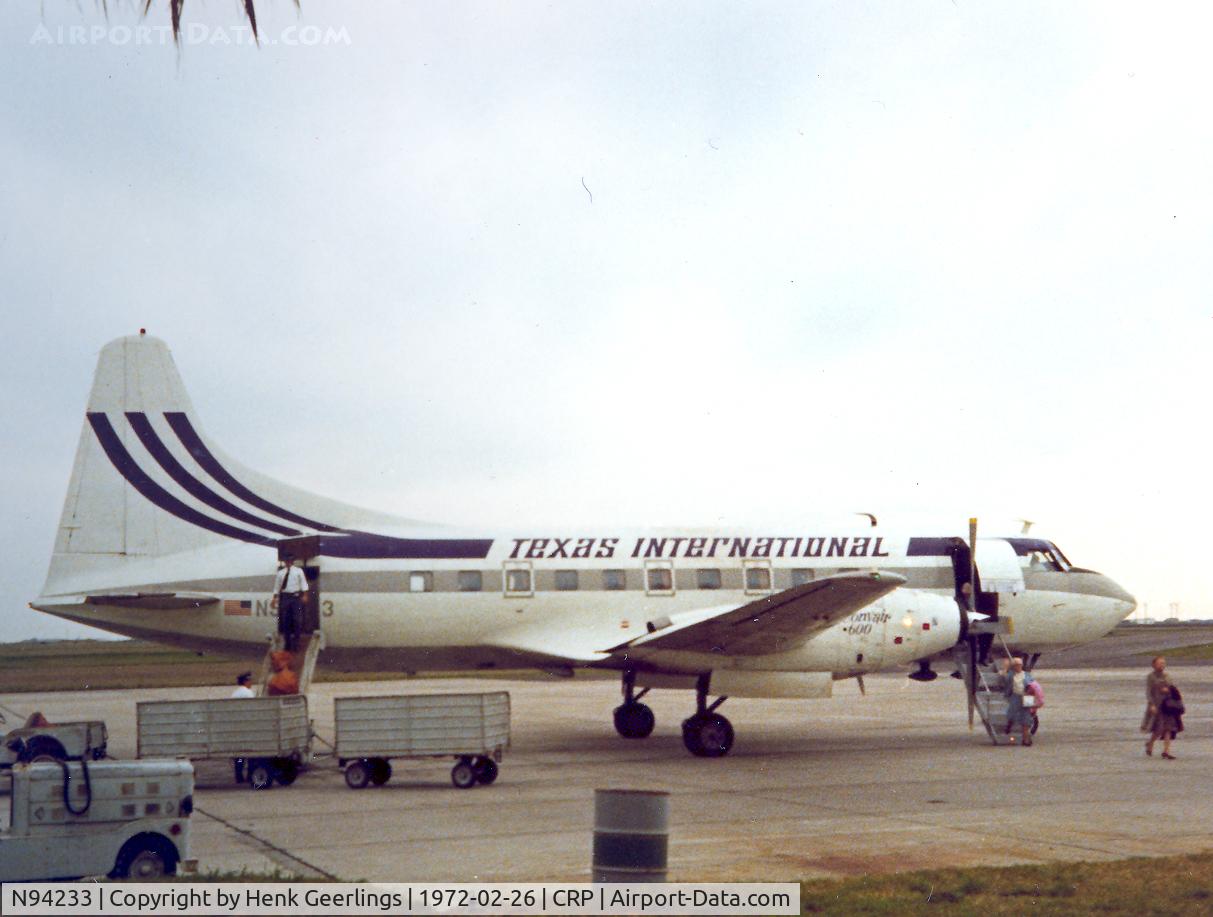 N94233, Convair 600-240D C/N 63, Texas International at Corpus Christi , Feb '72
