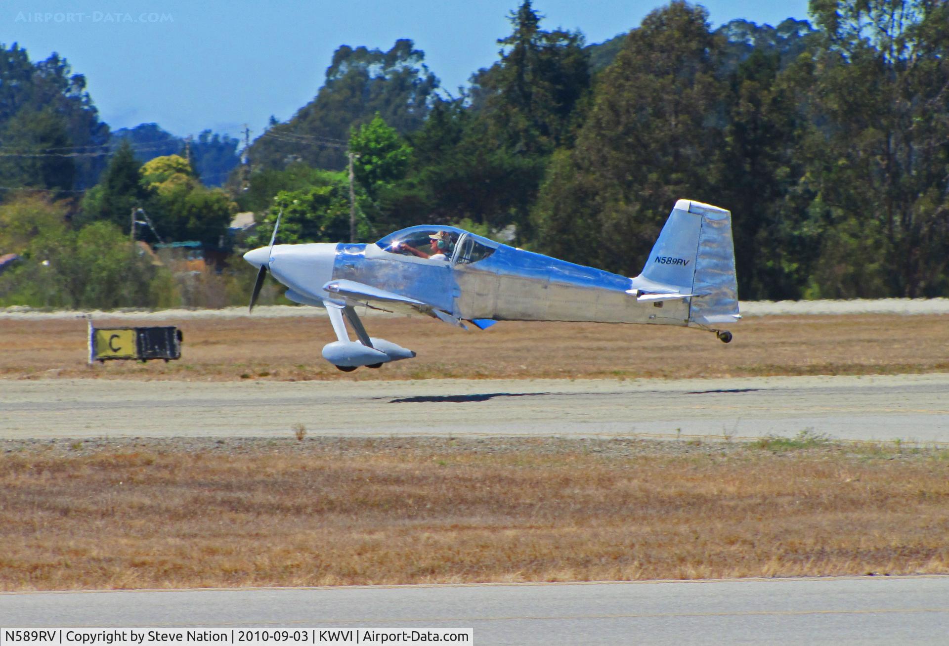 N589RV, Vans RV-9 C/N 90264, San Joaquin Valley-based 2009 Mussen VANS RV-9 landing at 2010 Watsonville Fly-In