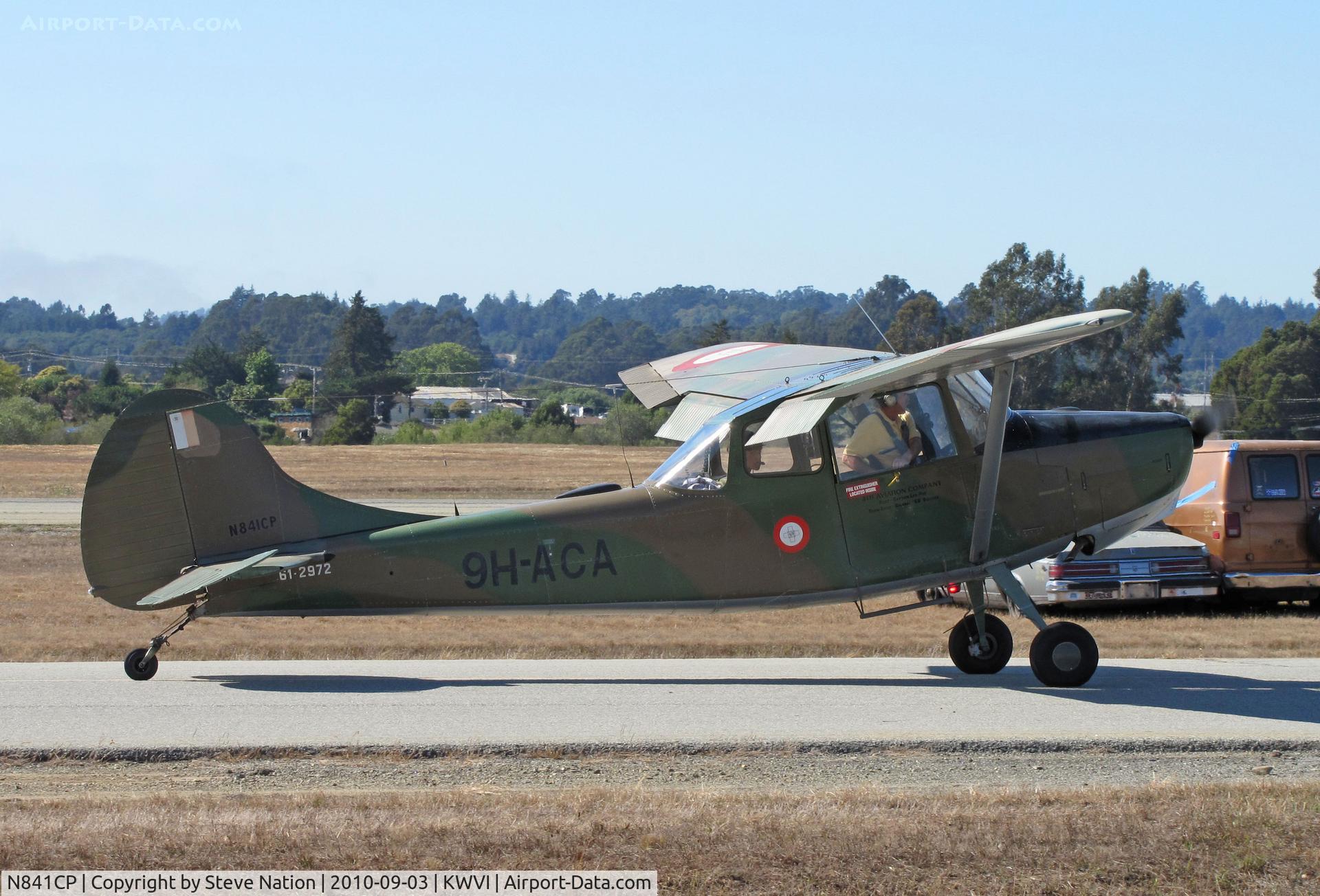 N841CP, 1961 Cessna O-1E Bird Dog C/N 305M-0018, Cessna L-19E ex Malta DF 61-2972 taxiing at 2010 Watsonville Fly-In