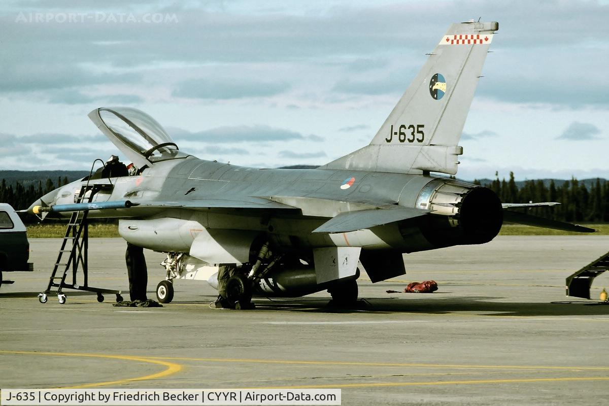 J-635, 1980 Fokker F-16AM Fighting Falcon C/N 6D-67, flightline at Goose Bay
