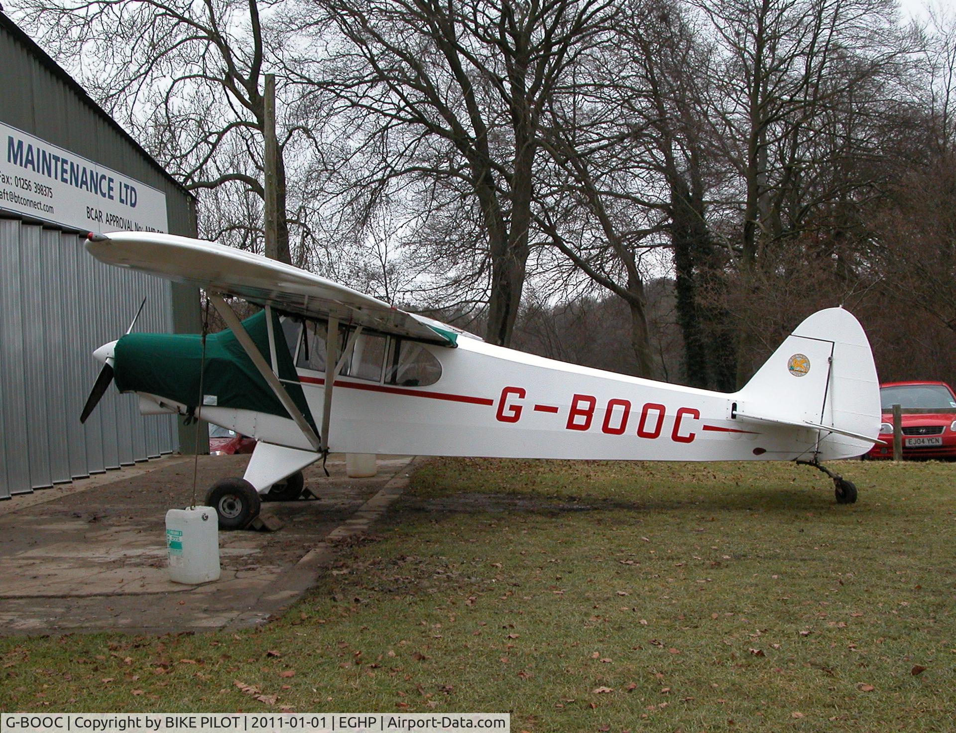 G-BOOC, 1965 Piper PA-18-150 Super Cub C/N 18-8279, Cub outside the Wiltshire Maintenance hanger