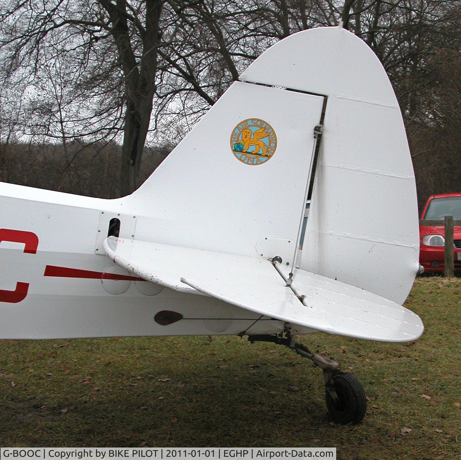 G-BOOC, 1965 Piper PA-18-150 Super Cub C/N 18-8279, Cub outside the Wiltshire Maintenance hanger