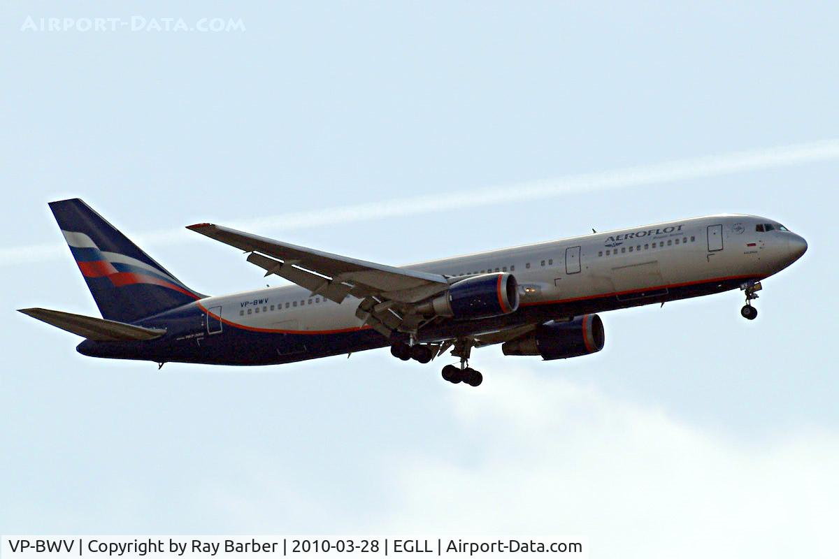 VP-BWV, 1991 Boeing 767-3T7/ER C/N 25117, Boeing 767-3T7ER [25117] (Aeroflot Russian Airlines) Home~G 28/03/2010
