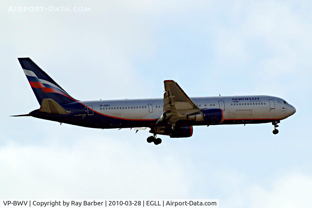 VP-BWV, 1991 Boeing 767-3T7/ER C/N 25117, Boeing 767-3T7ER [25117] (Aeroflot Russian Airlines) Home~G 28/03/2010