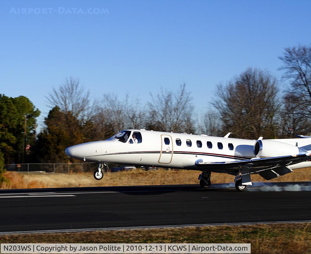 N203WS, 2008 Cessna 560 C/N 560-0785, Cessna 560 landing at Cantrell Field.