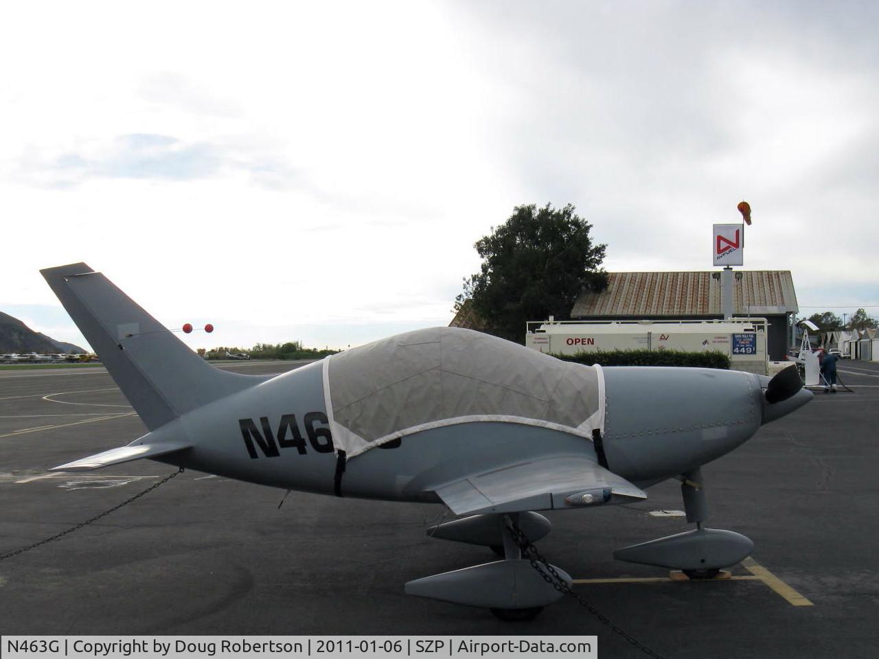 N463G, 2007 Questair Venture C/N 001, 2007 Griffin Special Questair VENTURE SPIRIT, Continental IO-550-G 310 Hp, 276 mph cruise, 70 mph stall speed, fixed-gear version