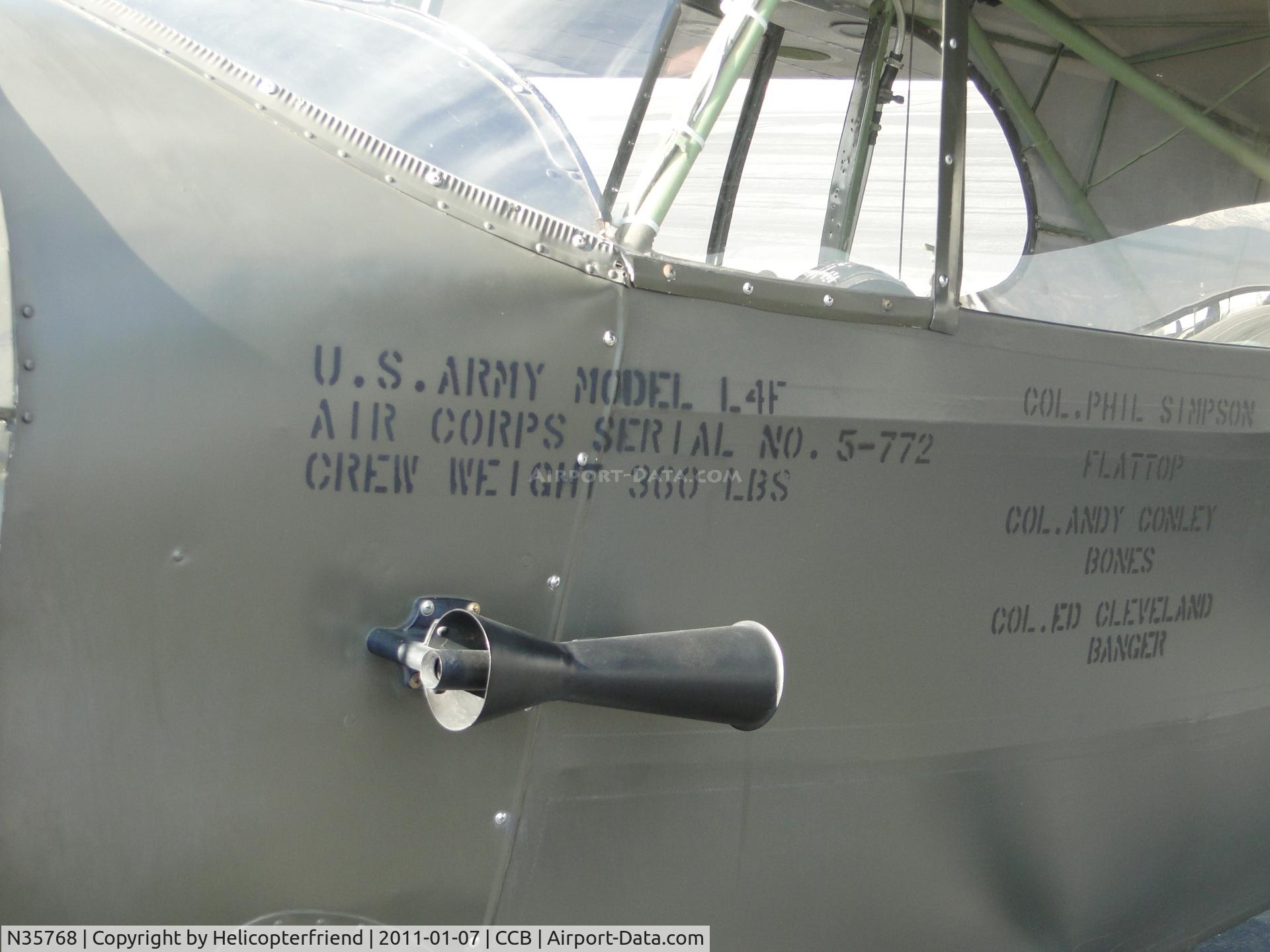 N35768, 1941 Piper J3C-65S Cub C/N 6575, Military specifications