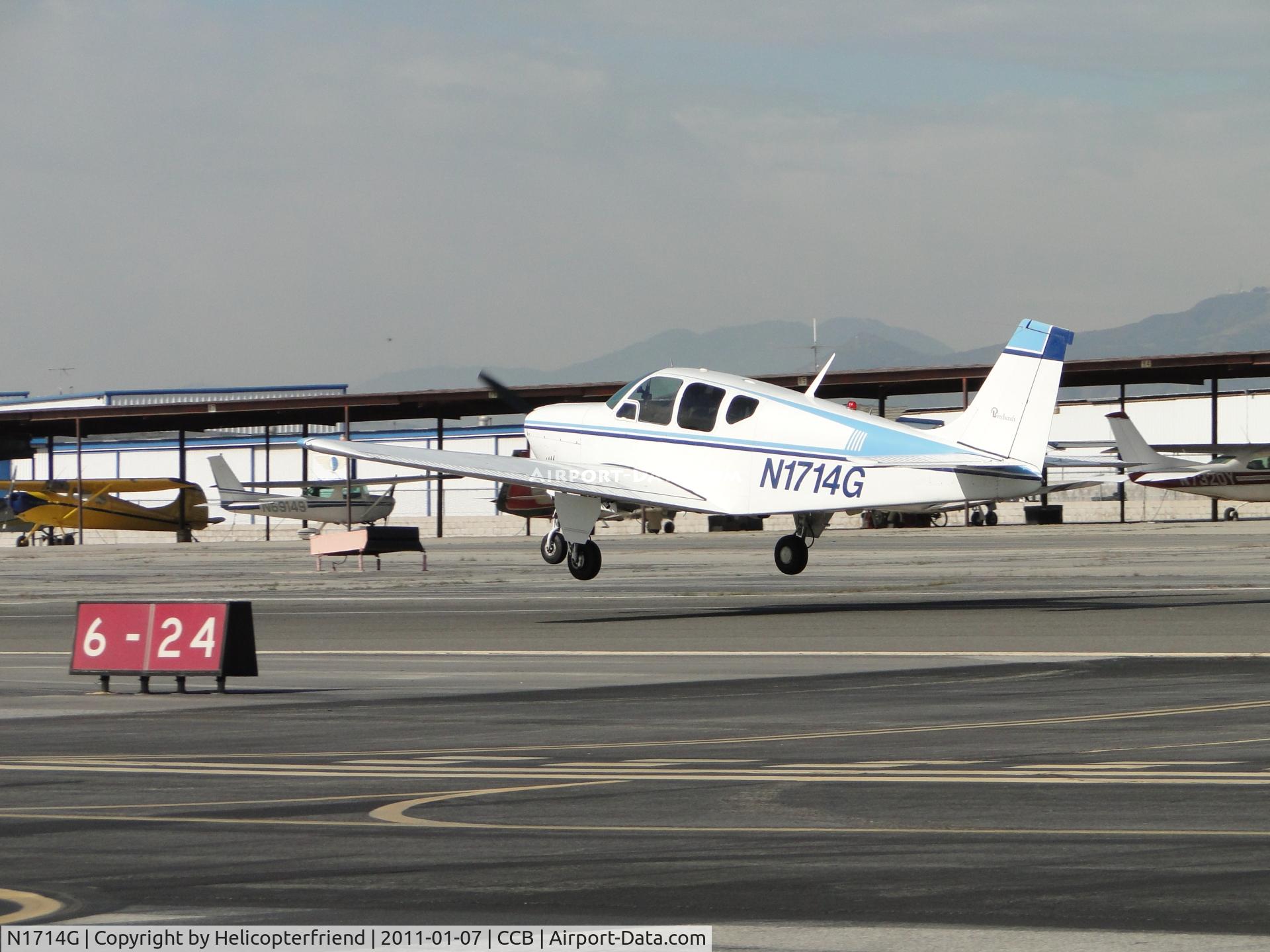 N1714G, 1962 Beech 35-B33 Debonair C/N CD-482, Almost down on the runway