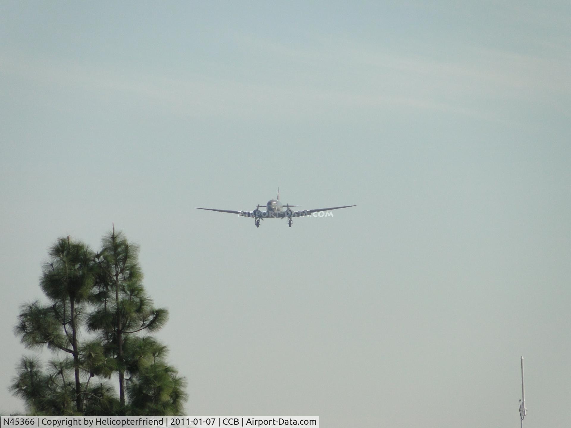 N45366, 1943 Douglas C-53D-DO Skytrooper (DC-3A) C/N 11757, On one mile final to runway 24