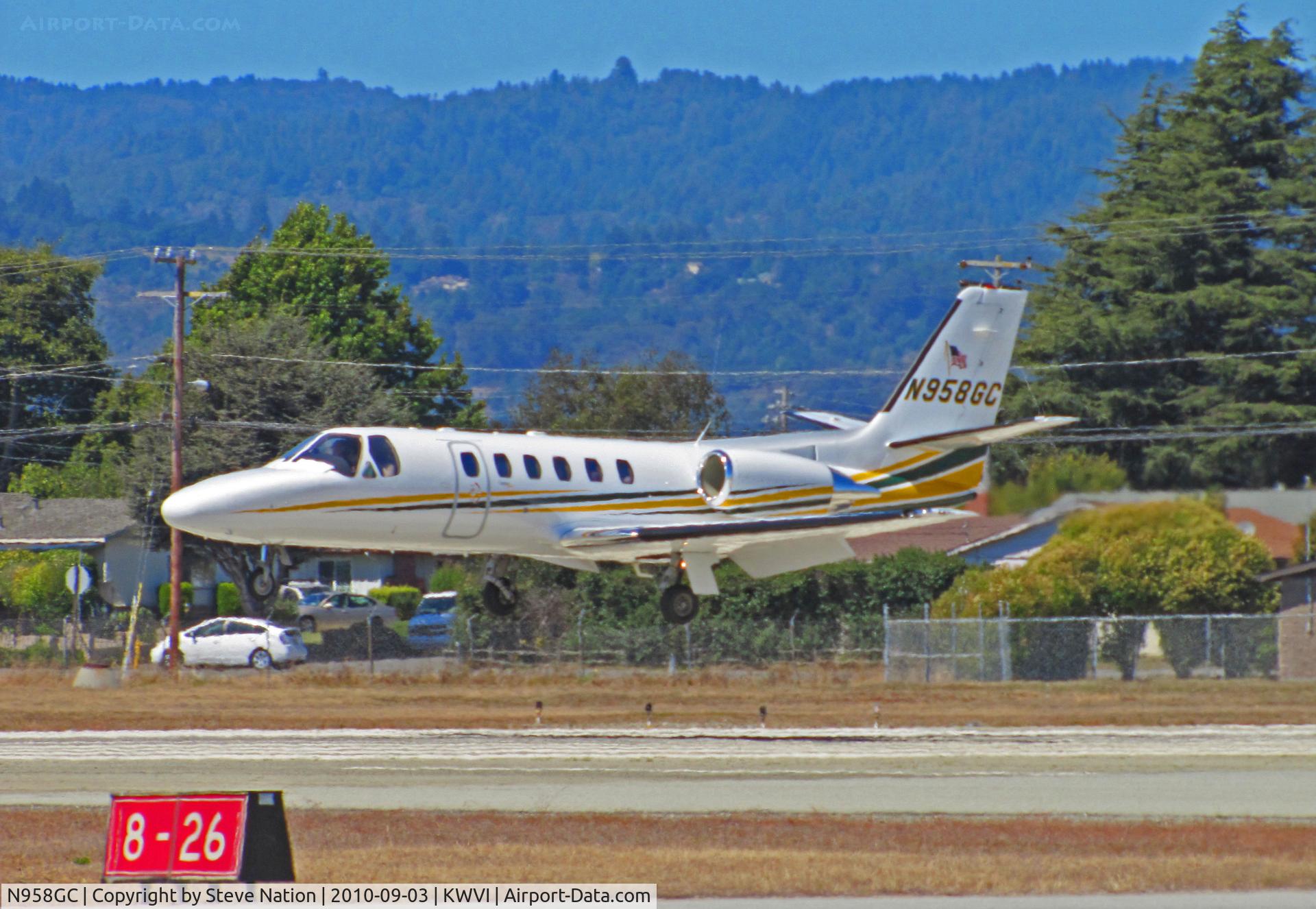 N958GC, 2002 Cessna 550 Citation II C/N 550-1016, GILC Corp 2002 Cessna 550 on final to KWVI home base