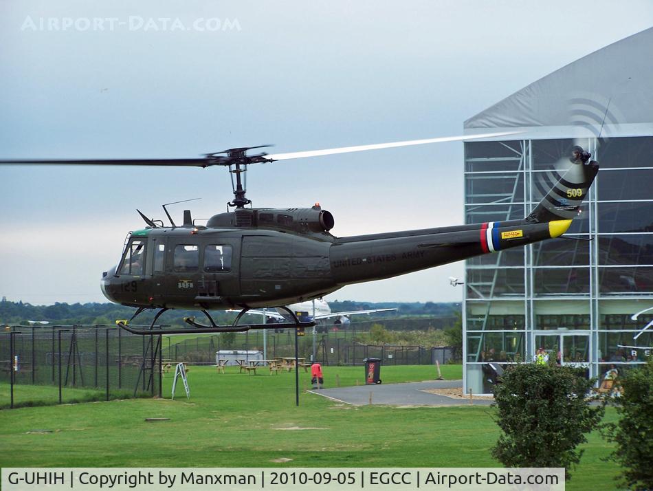 G-UHIH, 1972 Bell UH-1H Iroquois C/N 13208, Departing the viewing area where it had been on static display